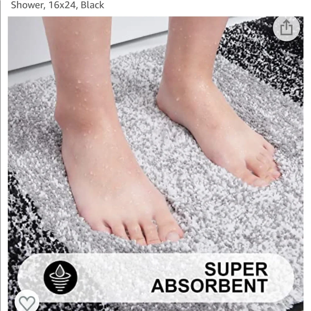 New hombre black bath mat